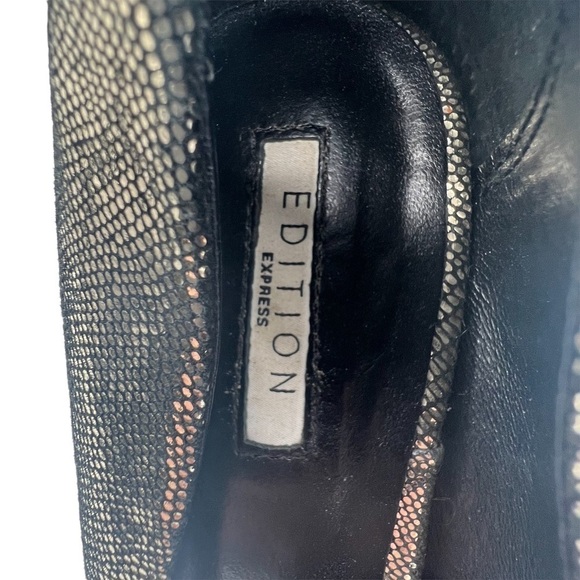 Express Women’s Gold Leather Pointed Toe Heels Size 8 - Picture 4 of 8